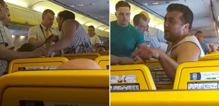 Balhé a Ryanair londoni járatán: egy vállalhatatlanul részeg utas „parádézott”, alig tudták lefogni és még a faterjának is behúzott 4