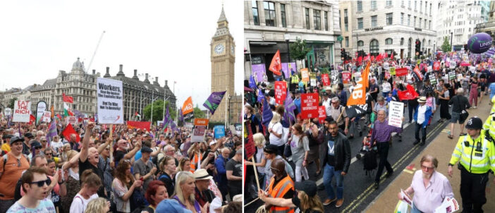 Ezrek vonultak az utcára tüntetni London belvárosában a megélhetési válság miatt 3