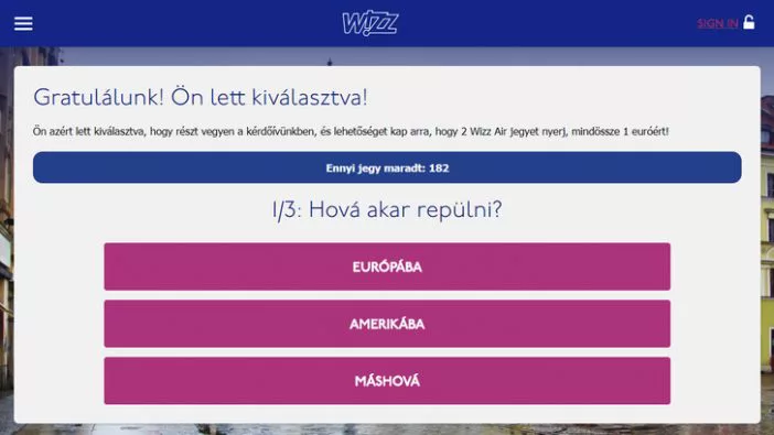wizz air átverés