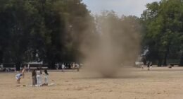 Mini tornádó Londonban: videón, ahogy végigsöpör a Greenwich Parkon és többen menekülnek