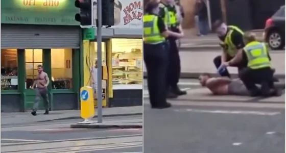A nyílt utcán kezdett el embereket megtámadni egy fegyveres férfi Nagy-Britanniában