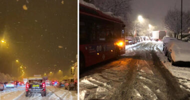 Hatalmas hóesés Anglia számos területén: több repülőtér teljesen megbénult, rengeteg járatot töröltek, és az utakon is sok helyen kaotikus a helyzet