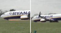Vészhelyzet a Ryanair egyik angliai járatán – leszállásnál meghibásodott az első kerék 2