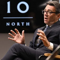 Britains Prime Minister Andy Burnham speaks during an interview in Manchester