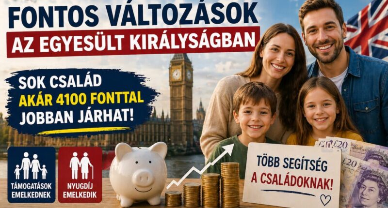 Fontos változások az Egyesült Királyságban: sok család akár 4100 fonttal jobban járhat - változnak a támogatások és a nyugdíj összege