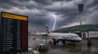 Járatok százait törölték, vagy késnek London legnagyobb repülőterein - extrém viharos idő érkezhet