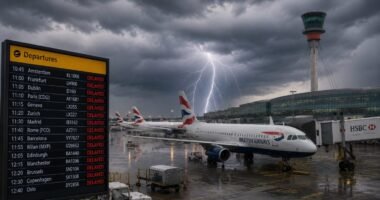Járatok százait törölték, vagy késnek London legnagyobb repülőterein - extrém viharos idő érkezhet