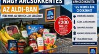 Nagy árcsökkenés Angliában: az Aldi 200 termék árát csökkenti, és a pénzügy miniszter bejelentése alapján még több termék válik olcsóbbá