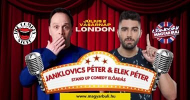 Janklovics Péter és Elek Péter stand up comedy előadás Londonban július 2-án
