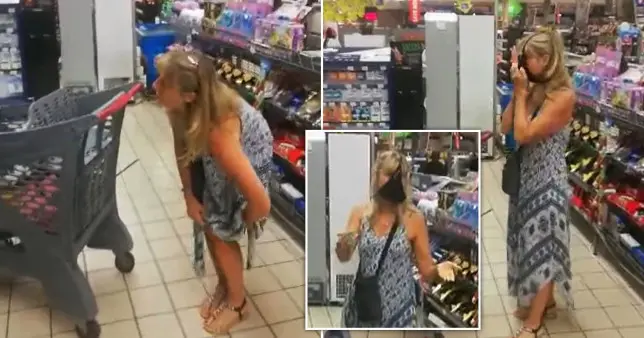 A tangáját húzta a fejére egy nő, mikor rászóltak, hogy nem visel maszkot 1