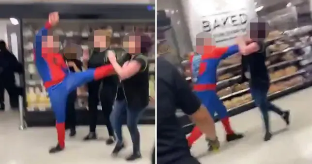 Pókembernek öltözve verte össze a szupermarket alkalmazottait egy férfi Londonban