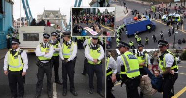 Tüntetők miatt állt le teljesen a forgalom a híres londoni Tower Bridge-nél