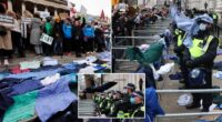 Egyre keményebben tiltakoznak és tüntetnek az egészségügyi dolgozók Angliában a kötelező oltások bevezetése miatt 2