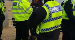 Letartóztattak egy Covid tagadó nőt Angliában, mert "nem volt hajlandó felkelni a padról" 9