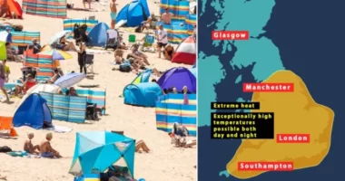 Extrém hőségriasztást adott ki a Met Office Nagy-Britanniában szinte egész Angliára és Walesre