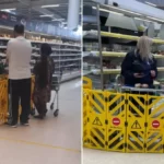A dolgozóknak már biztonsági kordonokkal kellett elkeríteniük magukat az egyik Tescoban Angliában, mert a leárazott sárga címkés termékeket már szinte „a kezükből csavarták ki”