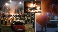 Zavargások törtek ki Nagy-Britanniában, Cardiffban egy autóbaleset helyszínén: kocsikat gyújtottak fel és a rendőrökre támadtak 2