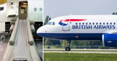 A British Airways egyik londoni járatának pilótája közvetlenül a felszállás előtt véletlenül kiengedte a vészcsúszdát