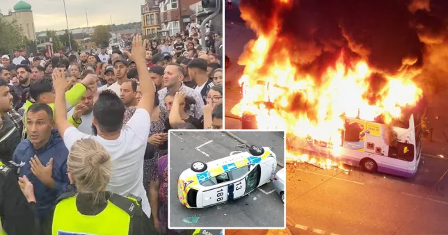 Utcai zavargások Leeds városában - rendőrautót borogattak és egy buszt is felgyújtott a tomboló tömeg 1