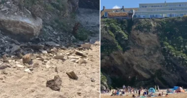 Hatalmas szikladarab omlott le a strandon napozóktól alig pár méterre Angliában