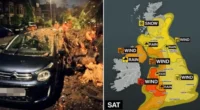 Emberek milliói kaptak figyelmeztetést Nagy-Britanniában, hogy maradjanak otthon az életveszélyes időjárási körülmények miatt 2