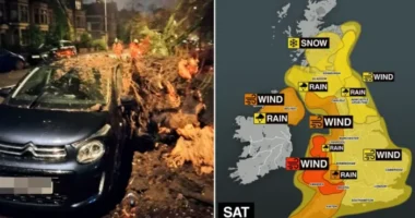 Emberek milliói kaptak figyelmeztetést Nagy-Britanniában, hogy maradjanak otthon az életveszélyes időjárási körülmények miatt