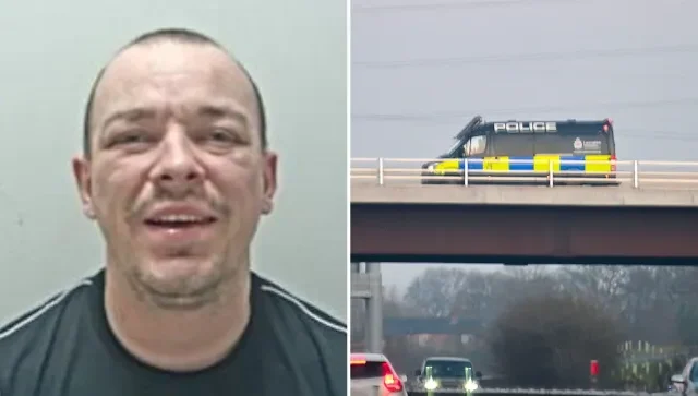 Veszélyes rab szökött meg a rabszállító autóból Angliában az autópálya közepén filmbe illő módon