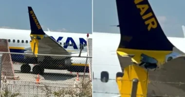Légörvény, durva landolás, majd kerítésnek ütközött a Ryanair londoni járata