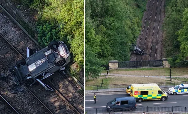 Vasúti sínekre zuhant autójával és meghalt egy férfi Anglában, Harrogate városában