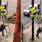 Munkavégzés közben húzták ki a létrát egy dolgozó alól Angliában, mert a fickó azt hitte, a zászlót akarja leszedni