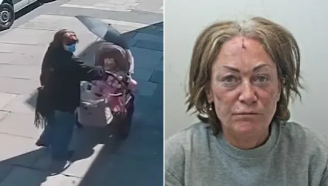 Videón, ahogy a nyílt utcán megpróbálnak elrabolni egy csecsemőt Angliában, amíg az anyja egy pillanatra nem figyel