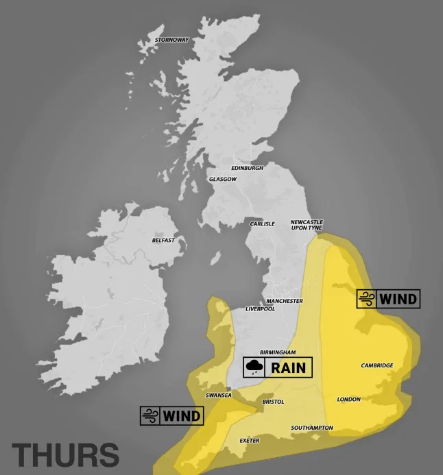 A Benjamin vihar holnap éri el Nagy-Britanniát, helyenként brutális, 120 km/h-s széllökésekkel