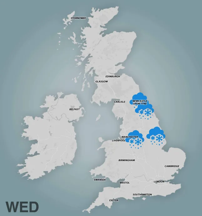 Napokon belül havazás jöhet a szigetországban, már Angliában is: Fagy, havas eső és -7°C is lehet