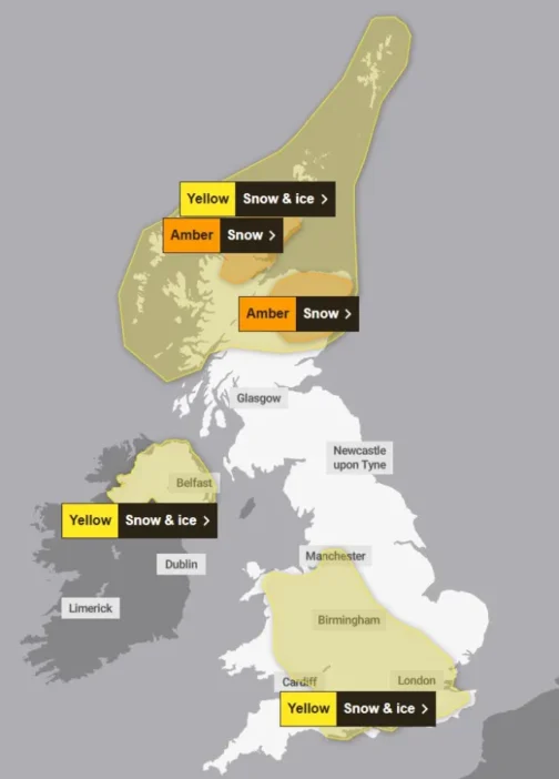 Sarkvidéki hideg söpör végig az Egyesült Királyságon - már Londonban is esett a hó