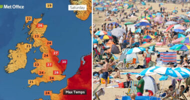 Hőségriadó lép érvénybe Anglia hat régiójában a hétvégén