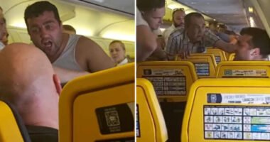 Balhé a Ryanair londoni járatán: egy vállalhatatlanul részeg utas „parádézott”, alig tudták lefogni és még a faterjának is behúzott
