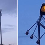 Sok mindent láttunk már Angliában, de most valakinek sikerült rátennie még egy lapáttal – bevásárlókocsit „varázsoltak fel” egy lámpaoszlop tetejére