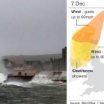 A Caroline vihar ma érte el Nagy-Britannia partjait, helyenként orkán erejű széllökésekkel