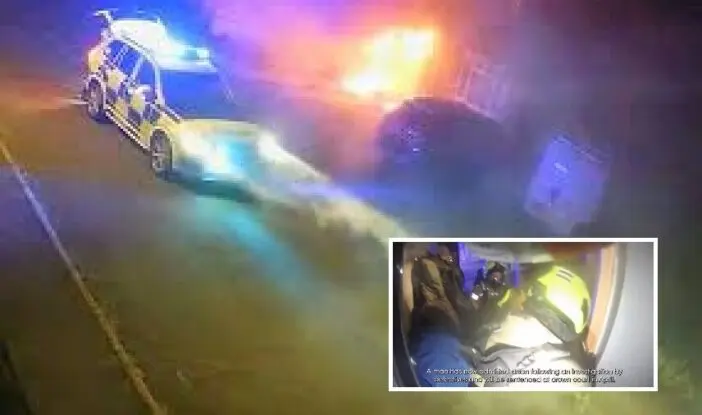 Rendkívüli jelenetek: égő házba rohant be és mentett ki egy nőt egy rendőr Angliában 9