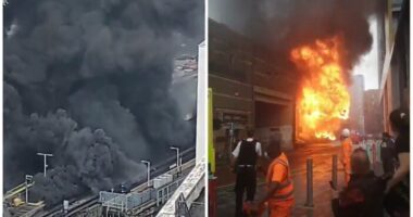 Hatalmas tűz ütött ki Londonban Elephant and Castle Station mellett