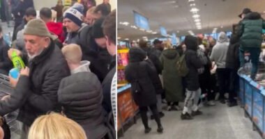 Teljes káosz! Felnőttek kis gyerekeket lökdöstek el az útból az egyik Aldiban Londonban, akkora harc alakult ki a 2 fontra leakciózott italokért