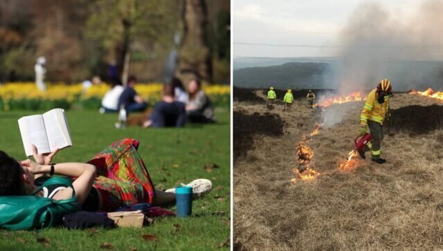 Ritka borostyánsárga tűzriasztást adtak ki az Egyesült Királyság nagy részére – a hőmérséklet hamarosan elérheti a 22°C-ot