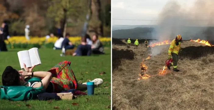 Ritka borostyánsárga tűzriasztást adtak ki az Egyesült Királyság nagy részére – a hőmérséklet hamarosan elérheti a 22°C-ot
