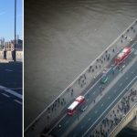 Lezárták a London Bridge-et, miután egy férfi a híd közepén hagyta furgonját majd a vízbe ugrott