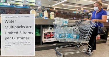 Az egyik Aldi Angliában már elkezdte limitálni, hogy mennyi vizet vehetnek a vásárlók