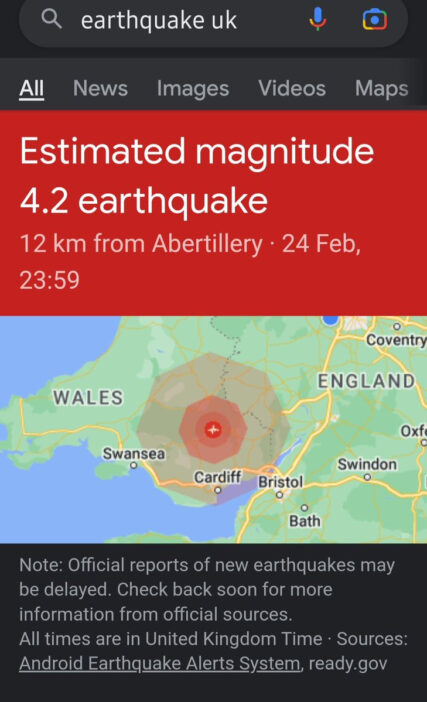 Újabb földrengés volt Nagy-Britanniában az éjjel – az epicentruma Cardiff és Bristol közelében volt 5