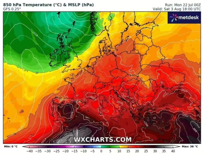 Hatalmas hőhullám éri el Európát, több országban 40-45C közötti hőmérsékletek lesznek - a Met Office figyelmezetett 3