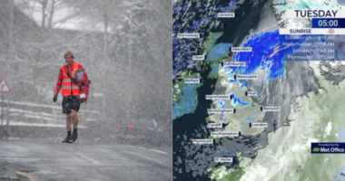 Norvégia irányából érkező hideg front hoz fagyot, esőt és havat Nagy-Britanniába
