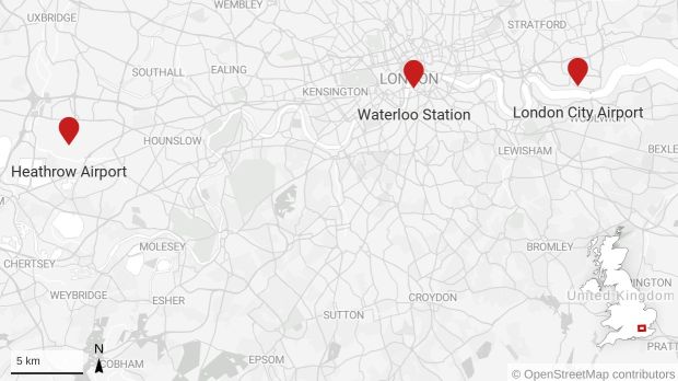 Bombát találtak London 2 ismert repülőterén és a Waterloo vasútállomáson is 4