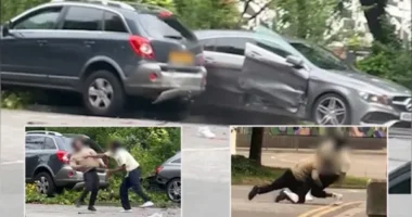 Agyba főbe verte egymást két fickó az út közepén Bristolban, miután összekoccantak kocsival